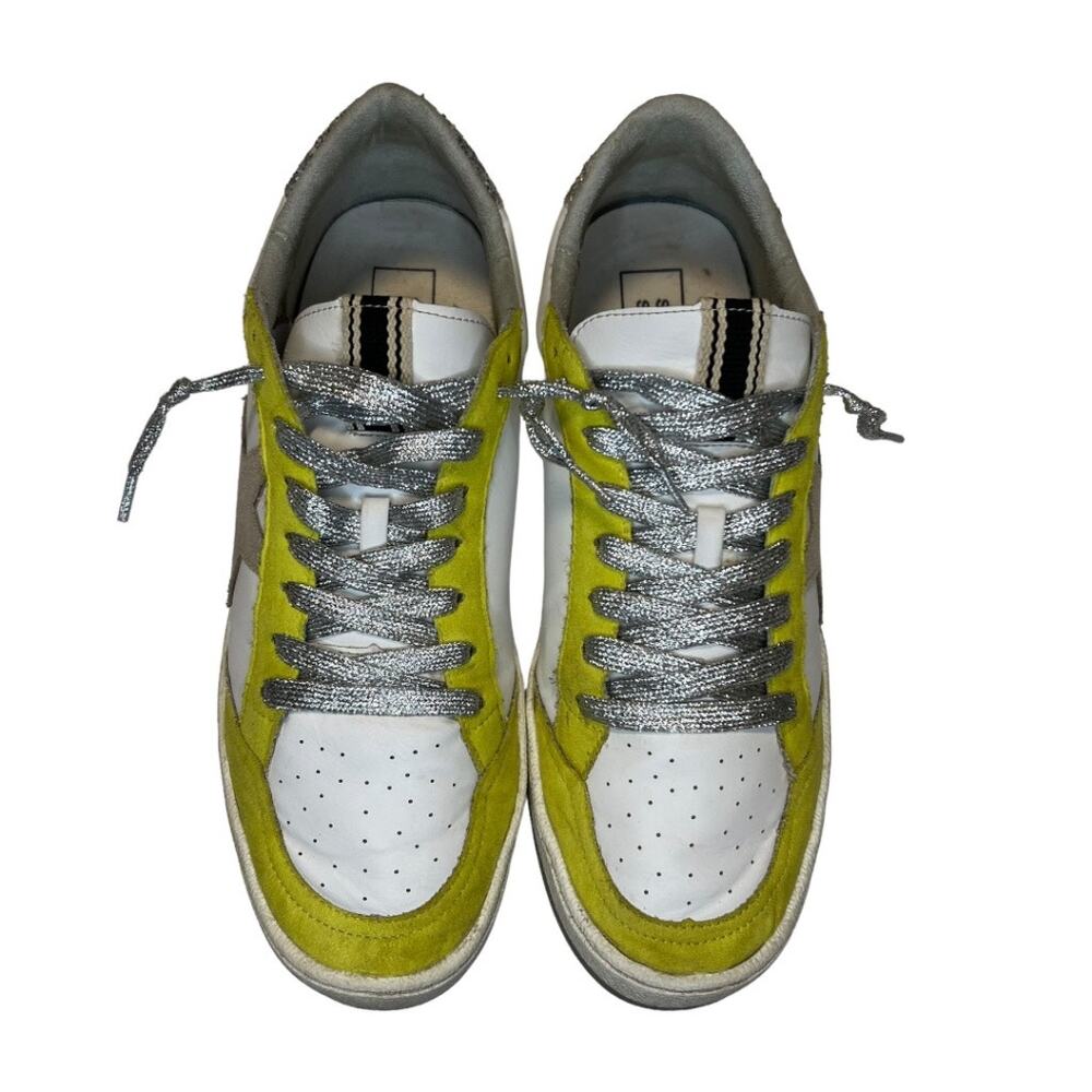 SHU SHOP, Paz low-top sneakers White & Lime green w glitter star silver laces,10 - Picture 11 of 13